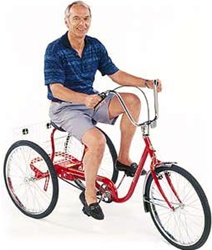 riding an adult tricycle